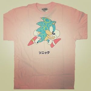 Pink Sonic the Hedgehoge Sega T Shirt Japanese L